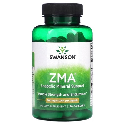 Swanson, ZMA, Anaboliczne Wsparcie Mineralne, 800 mg, 90 Kapsułek