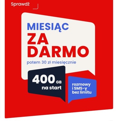 Virgin Starter Miesiąc za darmo na Start 400 GB