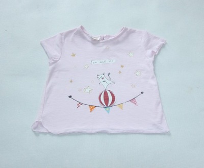 Bluzka t-shirt Zara cyrkowy kotek r. 98 2-3l