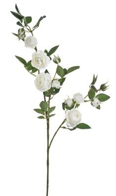 DZIKA RÓŻA sztuczna gałązka róży kwiaty ozdobne bukiet KREMOWY krem 80 cm