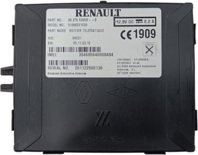 Модуль комфорту renault kangoo iii zoe 282755355r фото №1