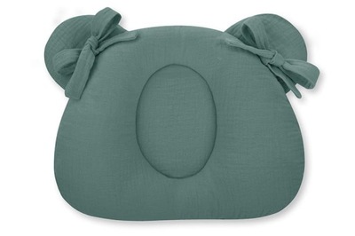 Poduszka z wgłębieniem niemowlęca muślinowa 25x30 cm Green