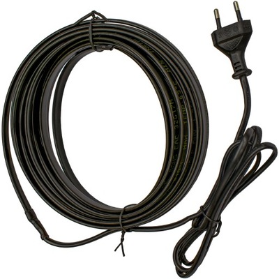 PRZEWÓD GRZEJNY kabel grzewczy samoregulujący z WTYCZKĄ | 230V | 100W | 5M