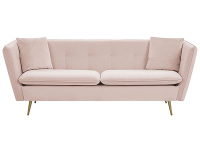 Sofa kanapa welurowa pikowana różowa
