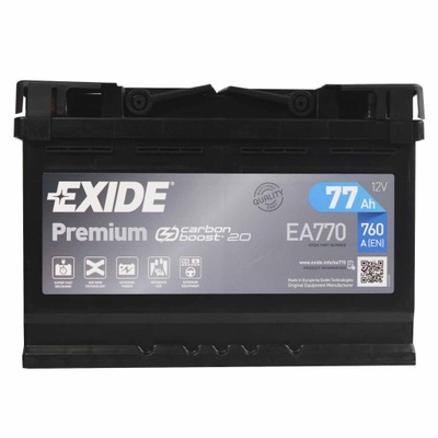 EXIDE EA770 PREMIUM 77Ah 760A P+ 