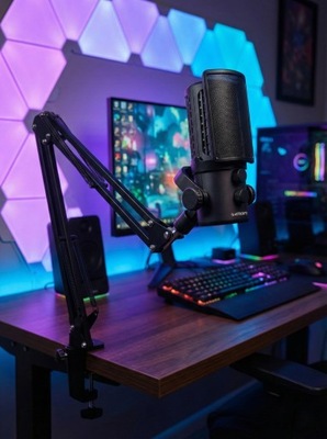 Mikrofon gamingowy pojemnościowy AstroByte ZENITH USB RGB zestaw z statywem