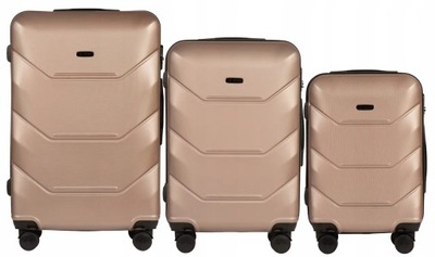 Zestaw 3 walizek (L,M,S) Wings 149 PEACOCK 3.0 CHAMPAGNE, ABS+