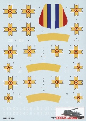Techmod 48090 1/48 PZL P.11c w Lotnictwie Rumunii