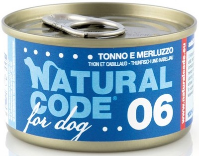 Natural Code - 06 - TUŃCZYK Z DORSZEM - karma mokra dla psa - puszka 90g