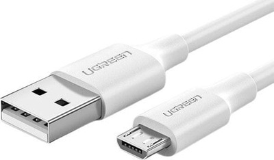 Kabel USB Ugreen USBA microUSB 1 m Biały (60141)