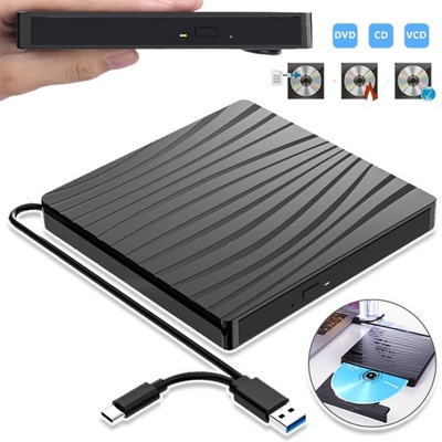 ZEWNĘTRZNY NAPĘD PRZENOŚNY DVD CD ODTWARZACZ CZYTNIK PŁYT USB DO LAPTOPA