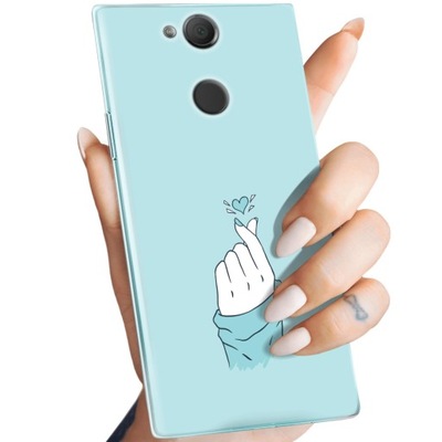 ETUI DO SONY XPERIA XA2 WZORY NIEBIESKIE BLUE BLAU OBUDOWA POKROWIEC CASE