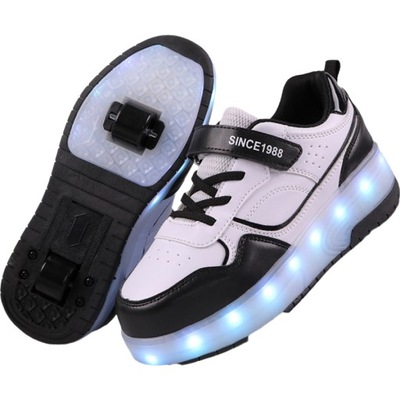 NOWY SWIECACE BUTOROLKI BUTY Z ROLKAMI LED ROLKI WROTKI R.29-40