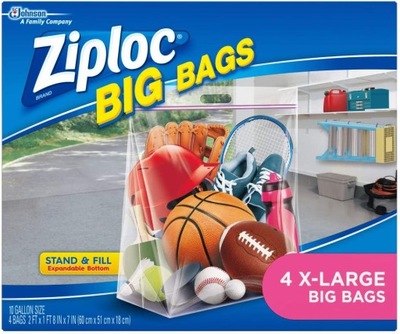 Ziploc XL Big Bags Torebki do Przechowywania USA