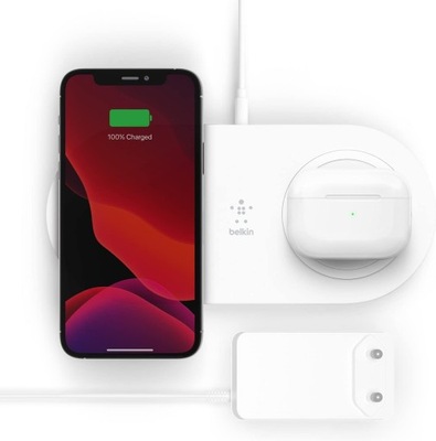 Belkin BoostCharge 2w1 podwójna Ładowarka bezprzewodowa do Apple Iphone