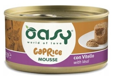OASY MOUSSE KARMA DLA KOTA PASZTET Z CIELĘCINĄ PUSZKA 85g