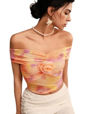 SHEIN TOP DAMSKI WIELOKOLOROWY WZORZYSTY 40/42 Ł2M