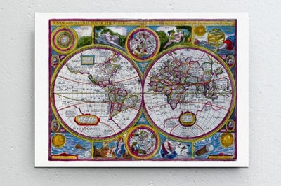 Stara mapa Świata - New and accurat map of the world - Speed 1651 - 100x70