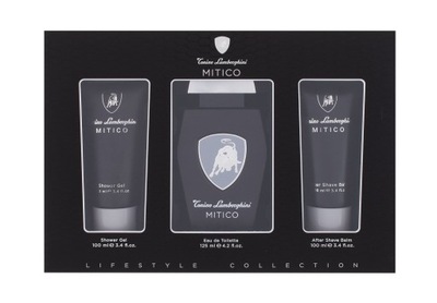 Lamborghini Mitico edt 125ml + Żel 100ml + Balsam Po Goleniu 100ml