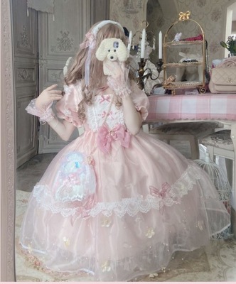 Lolita sukienka Księżniczka Lolita śliczna różowa