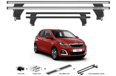 MALETERO DE TECHO ALUMINIO PEUGEOT 108 MODELO PRODUKOWANY DE 2014>  