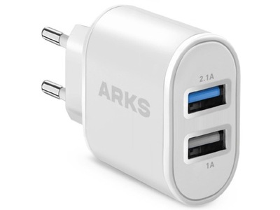 Ładowarka sieciowa ARKS 2 x USB 10W Biały