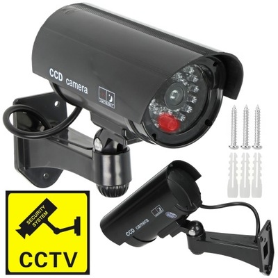 Atrapa Kamery Kamera Monitoringu CCTV Zewnętrzna z Migającą Diodą LED