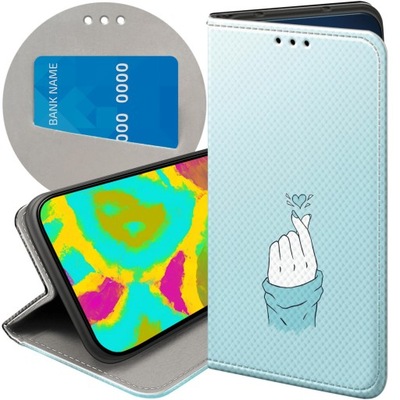 ETUI Z KLAPKĄ DO MOTOROLA MOTO G84 5G WZORY NIEBIESKIE BLUE BLAU FUTERAŁ