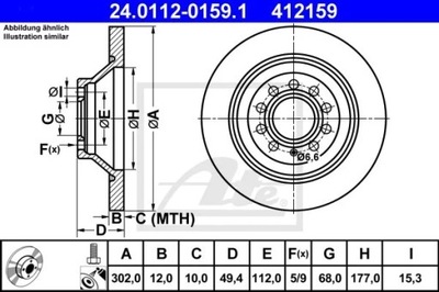 24.0112-0159.1 DISKU HAM.TYL AUDI A6 04- 