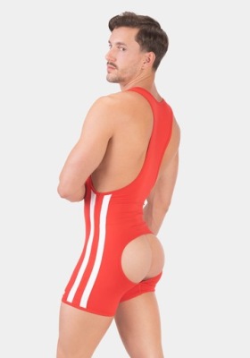 Barcode Berlin Backless Singlet Dastin Red-White - S