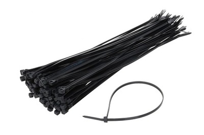Taśmy kablowe czarne 3,6x300 mm - 100 szt trytki
