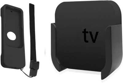 UCHWYT NA APPLE TV 4 i 4K 5 Generacji ŚCIENNY + POKROWIEC NA PILOTA