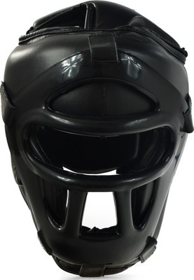 Kask bokserski z kratą czarny PROfight 703 PU