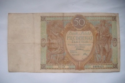 POLSKA Banknot 50 zł 1929 seria CH