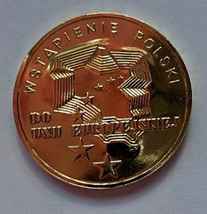 Moneta 2zł WSTĄPIENIE POLSKI DO UNII 2004r.