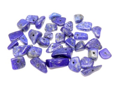 Lapis lazuli, kamienie z dziurką, Zestaw 10g