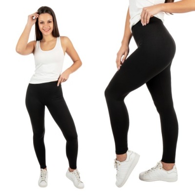 LEGGINSY BAMBUSOWE GETRY KRYJĄCE CZARNE LEGINSY 4XL/5XL