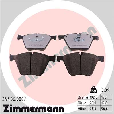 ZIMMERMANN 24436.900.1 JUEGO ZAPATAS HAMULCOWYCH, FRENOS TARCZOWE  