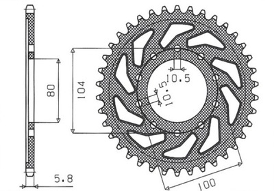 SUNSTAR ENGRANAJE PARTE TRASERA 478 43 KAWASAKI ZX6R (05-13), Z750 (JTR478.43) (LANC.  