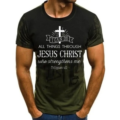 Hot Sale Men's Jesus Christ Cross Print Short Slee