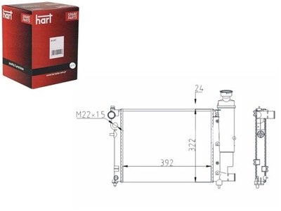 РАДІАТОР PEUGEOT 106 0.9 1.1 91- HART