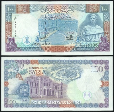 $ Syria 100 POUNDS P-108a UNC 1998