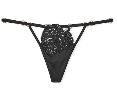 Victoria's Secret stringi czarne cyrkonie rozmiar M