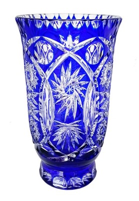 Niebieski kryształowy wazon