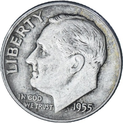USA, Dime, Roosevelt Dime, 1955, U.S. Mint, Srebro