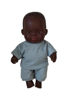 Szara piżama ubranko dla lalki Miniland 21 cm