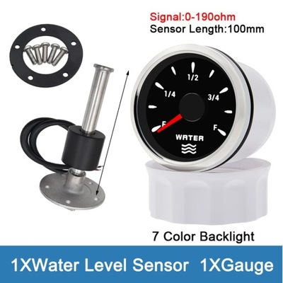 52MM WATER LEVEL GAUGE WITH 100-500MM WATER LEVEL СЕНСОР 0-190 OHM S~84139