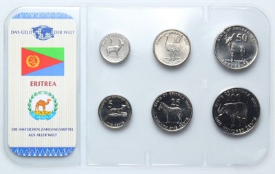 Erytrea - zestaw SET MONET - 6 monet - w blistrze - RZADSZE - UNC