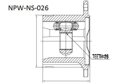 Шарнир внутренний nissan x-trail t30 00-06 правый фото №1