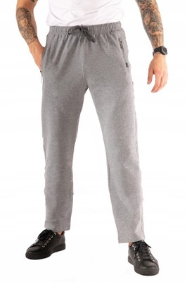 Bawełniane Spodnie dresowe Leosz Szare XL